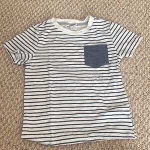 Sammy + Nat White and Navy Striped Pocket Tee